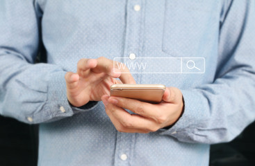 Touch screen smartphone in  hand