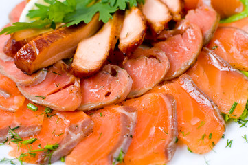 smoked salmon, macro