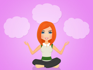 joyful girl with comic