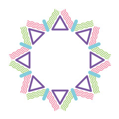 round background with different geometric figures theme abstract