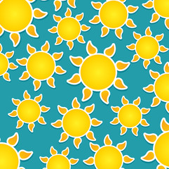 summer sun seamless pattern