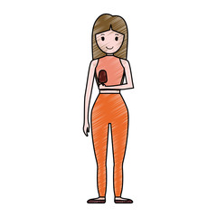 cartoon woman with ice cream icon over white background colorful design vector illustration