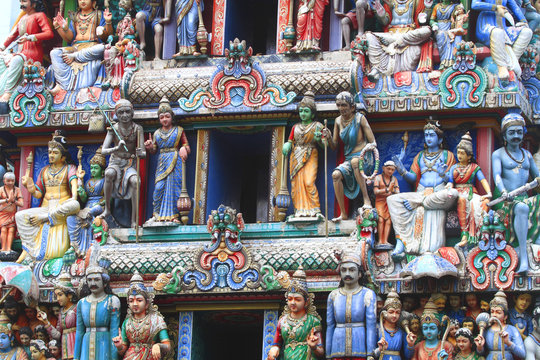 Singapore, Chinatown, South bridge road, hindu temple Sri Mariamman