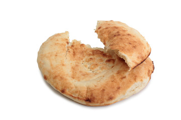 Organic fresh bread on white background