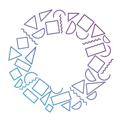 round background with different geometric figures theme abstract