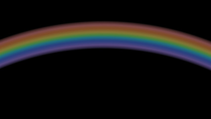 Rainbow icon. Shape arch isolated on black background. Colorful light and bright design element. Symbol of rain, sky, clear, nature. Flat simple graphic style Vector illustration