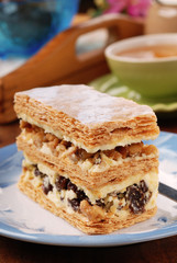 Multi-layer biscuit on the table       