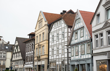 historische Fassaden in der Innenstadt der Stadt Detmold