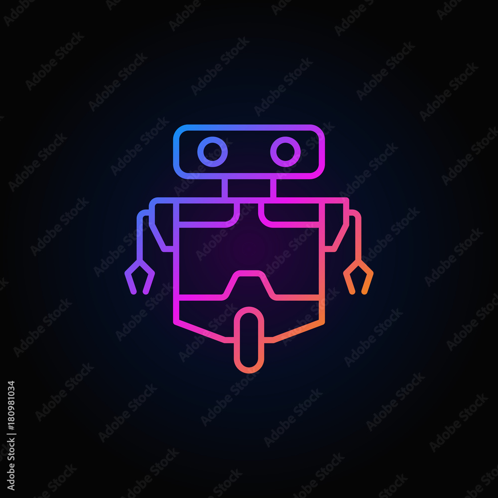 Aufkleber robot line vector concept colorful icon on dark background