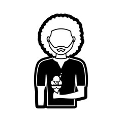 avatar man with ice cream icon over white background vector illustration