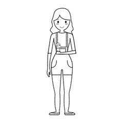 cartoon woman with ice cream icon over white background vector illustration