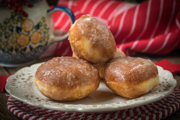 Small donuts with icing.