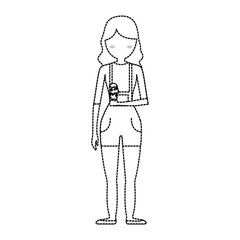 avatar woman with ice cream icon over white background vector illustration
