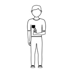 avatar man with ice cream icon over white background vector illustration