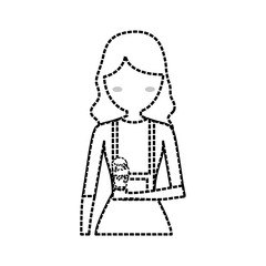 avatar woman with ice cream icon over white background vector illustration
