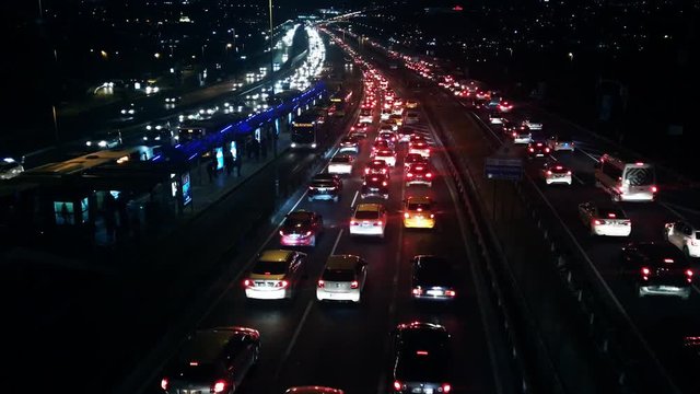 traffic time lapse Intensive Traffic in the streets of istanbul. Includes Taksim Square way bosphorus bridge way. Night traffic time-lapse video istanbul serail 1-6
