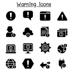 Fototapeta premium Warning, Caution, Danger , Notification icon set
