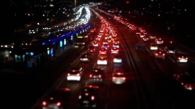 Highway night time lapse, world traffic problem serial 4 
