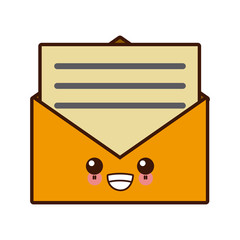 Envelope open symbol cute kawaii cartoon