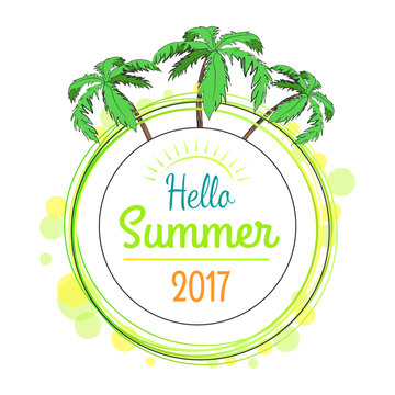 Hello Summer 2017 Promotional Poster with Palms