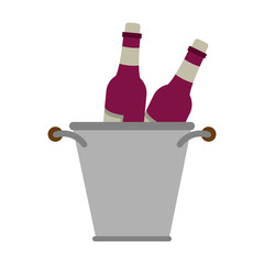 Wine bottles in ice bucket