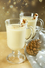 Traditional christmas drink eggnog