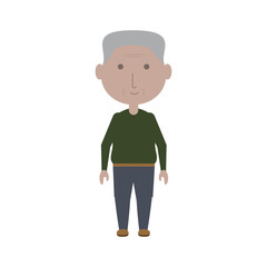 cartoon elderly man icon over white background colorful design vector illustration