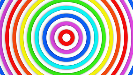 Colorful concentric lines abstract 3D render