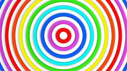 Colorful concentric lines abstract 3D render
