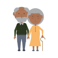cartoon eldery couple icon over white background colorful design vector illustration