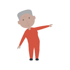 elderly man working out icon over white background colorful design vector illustration