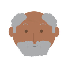 cartoon elderly man face icon over white background colorful design vector illustration