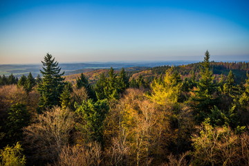 Autumn aerial view to czech countryside