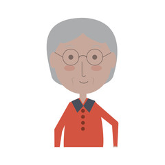 cartoon elderly woman icon over white background colorful design vector illustration