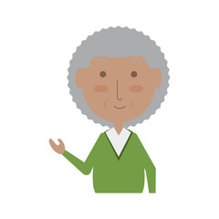 cartoon elderly woman icon over white background colorful design vector illustration