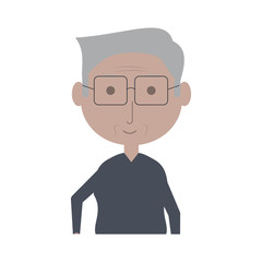 cartoon elderly man with glasses icon over white background colorful design  vector illustration