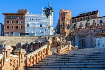 Modernist stairs in Teruel, Spain