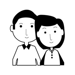 cartoon eldery couple icon over white background vector illustration