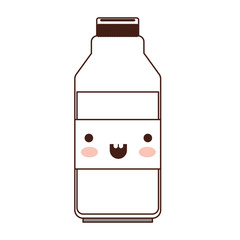 kawaii milk bottle in brown silhouette