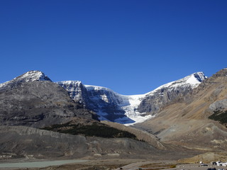 The Athabasca Glacier at the Columbia Icefield in Canada