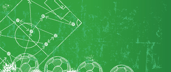 Grungy voetbal / voetbal ontwerpsjabloon, gratis kopie ruimte, vector