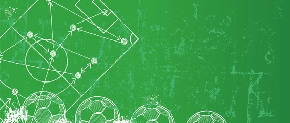 Fotobehang Tienerkamer Grungy voetbal / voetbal ontwerpsjabloon, gratis kopie ruimte, vector