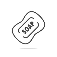 Bar of soap line icon vector