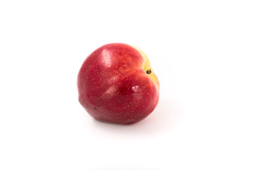 a large red ripe apple on white. Studio.