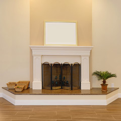 Fireplace in living room © devrawat21