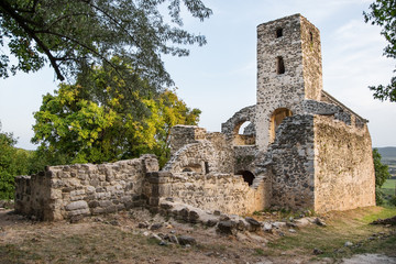 Fototapeta na wymiar Church ruins on St Blaise hill near Lake Balaton, Hungary