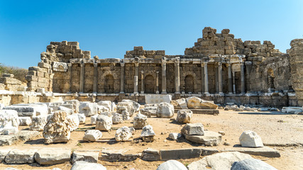 ruins of an ancient greek amphitheatre in Turkey