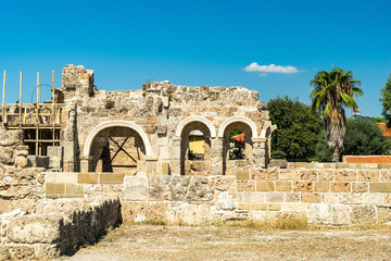 ruins of an ancient greek buildings in Turkey