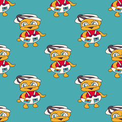 beautiful colored ducks baby seamless pattern