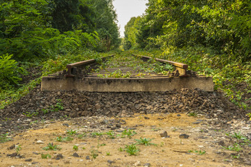 end of track - overgrown railway line / dead-end track
